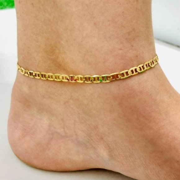 Summer Bracelet for Foot 10" Womens Girls in Gold Filled Anklet Bracelet Pulsera - Picture 1 of 4